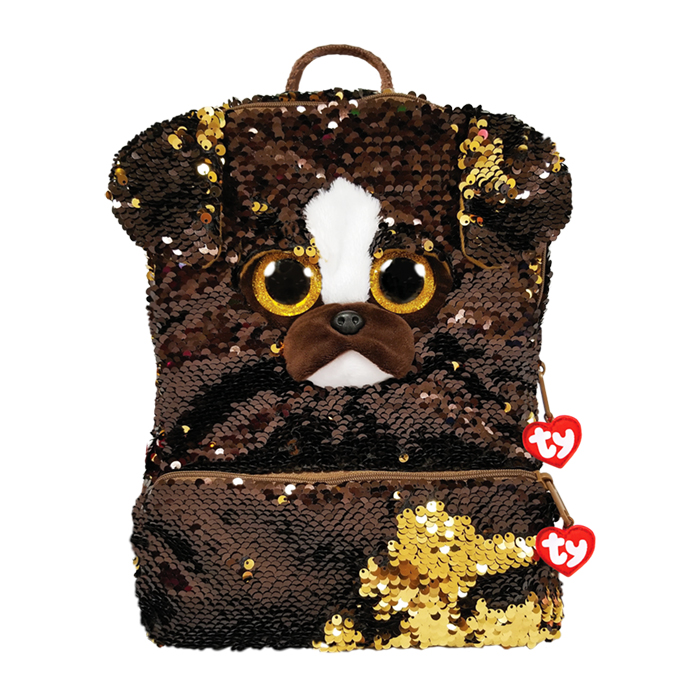 Glitter Brown Dog Brutus - Large Capacity Backpack