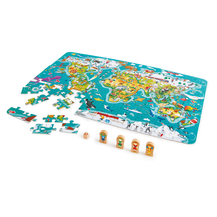 Around the world jigsaw puzzle chess